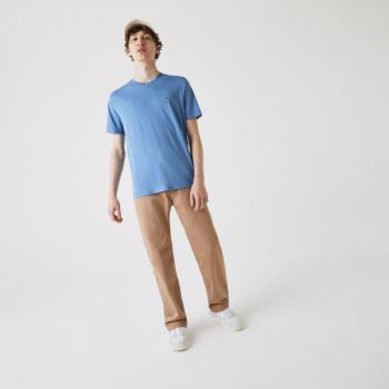 Lacoste V-neck Pima Cotton Jersey T-shirt - Tričko Pánské Blankyt | CZ-OB6HKG